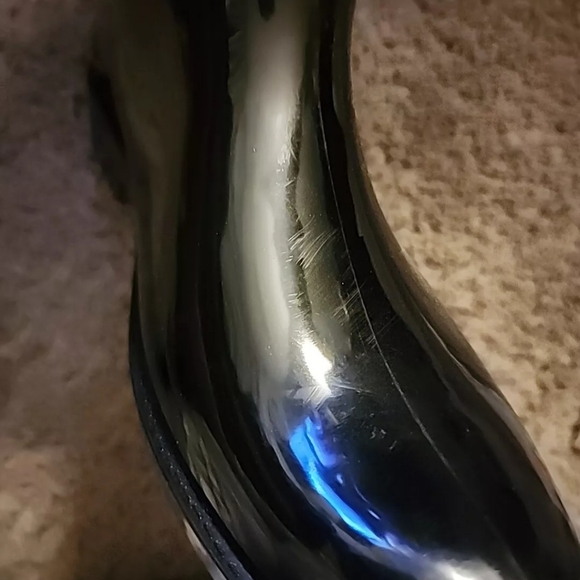 Coach Boots Tara Tall Black Gloss Rubber Rain Boots Size 8 - Picture 14 of 16